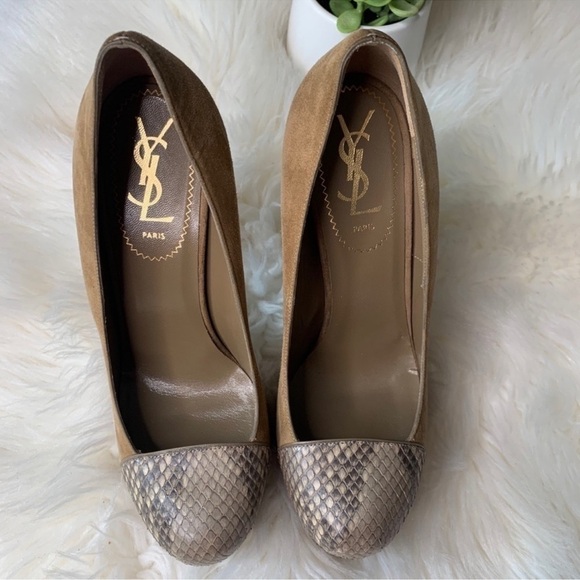 YSL Yves Saint Laurent TribToo Python Cap Toe 105 - Picture 8 of 14